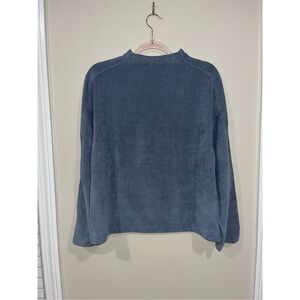 NWT Madewell Jacquard Funnel neck Top Medium Blue
